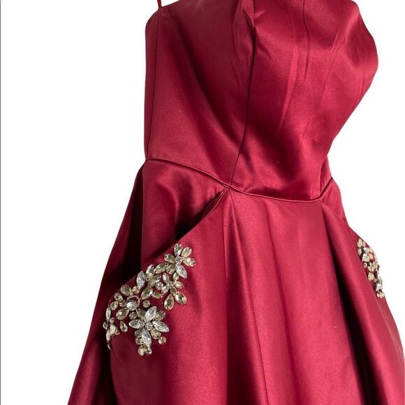 Any Lee Short Red Prom Dress With Pockets - Picture 9 of 10
